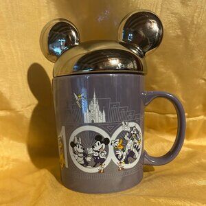 Disneyland Mickey Mouse 100th Celebration mug  9in tall  20oz